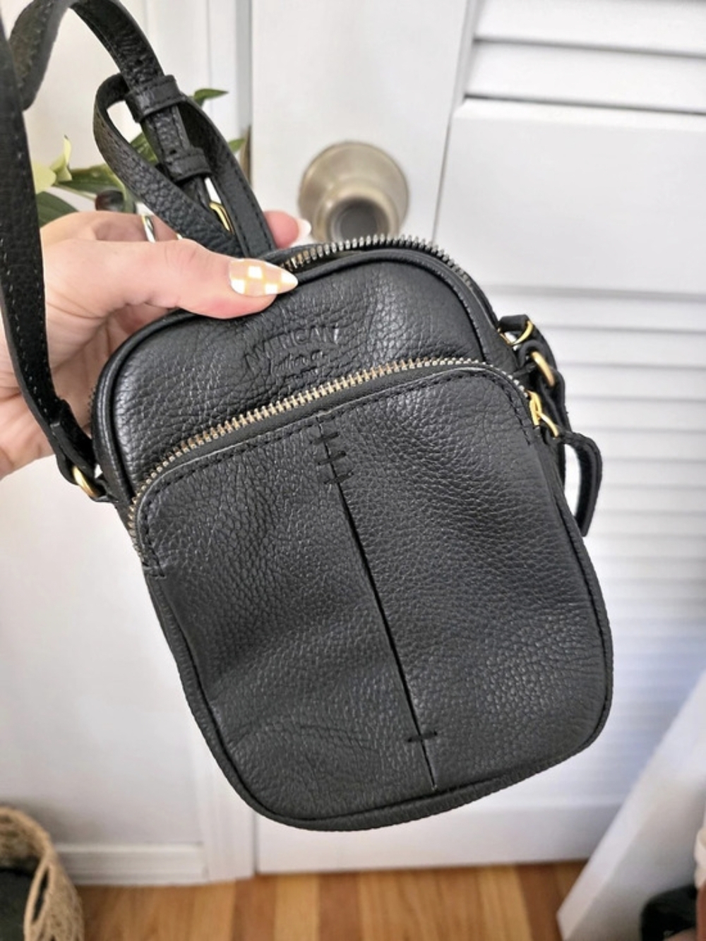 American Leather Co. Mini Crossbody Bag. Black